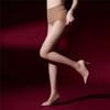 Sexy Women 360 Seamless Oil Glossy Shiny Sockings High Waist Pantyhose Thin Sheer See Through Tights Open Crotch Maid Stockings