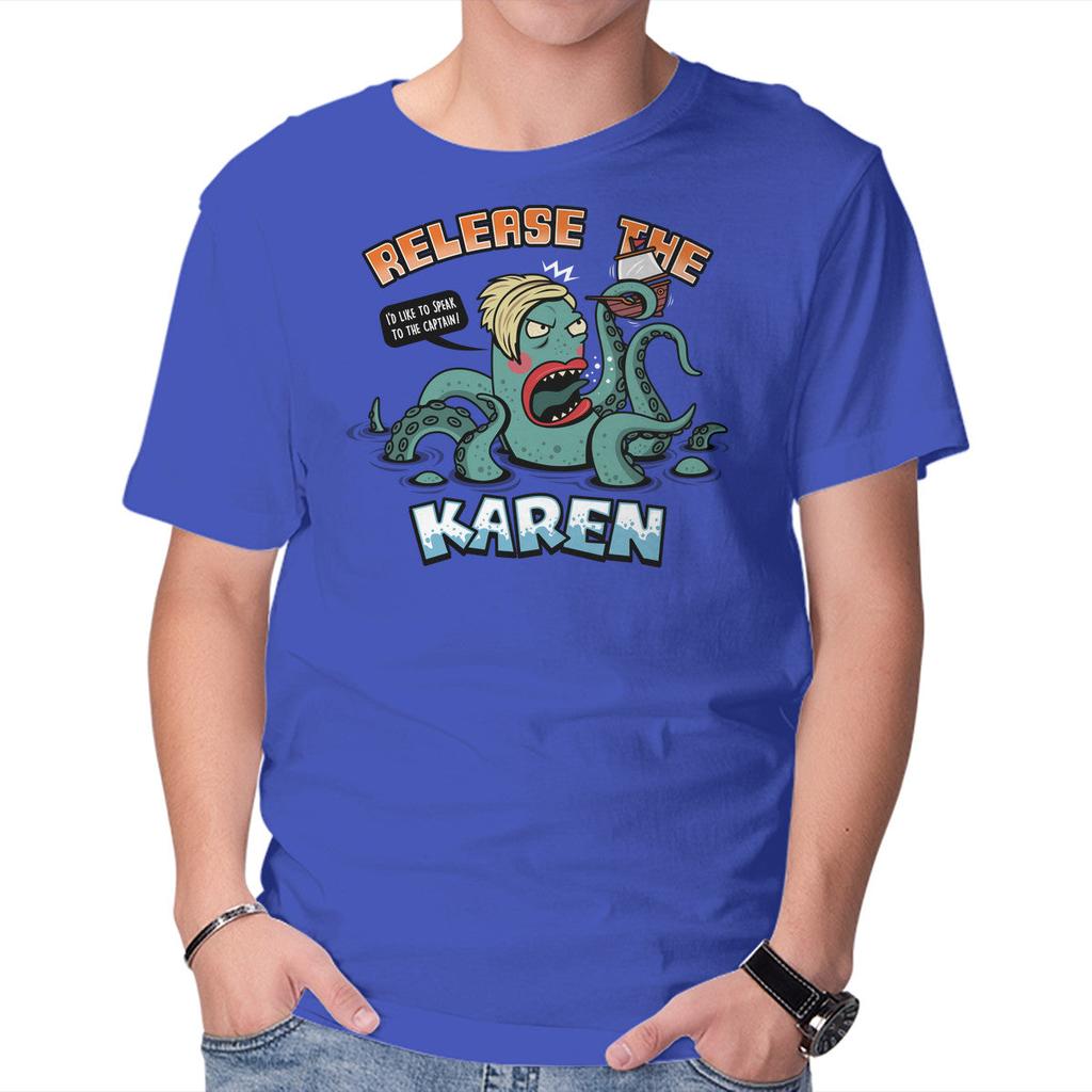 Unisex Crew Neck T-Shirt Release the Karen Graphic Short Sleeve Casual Tee