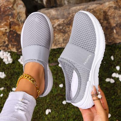 Spring and Summer Women's Shoes Plus Size Women's Breathable Mesh Slip-On Casual Sports Shoes
