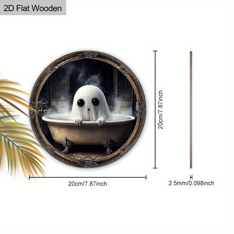 2D flat wooden hanging decorative signs, ghost patterns, Halloween decorations, Halloween gifts for friends