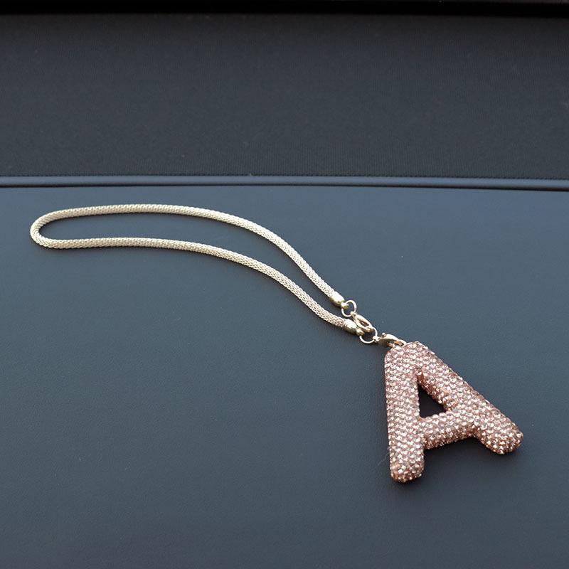 Rhinestone Ceramic Cross Pendant for Car Mirror Decor