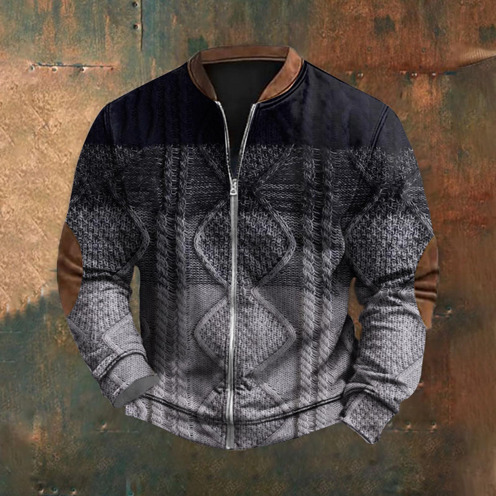 Мужская повседневная толстовка в стиле ретро с градиентным принтом L чёрный