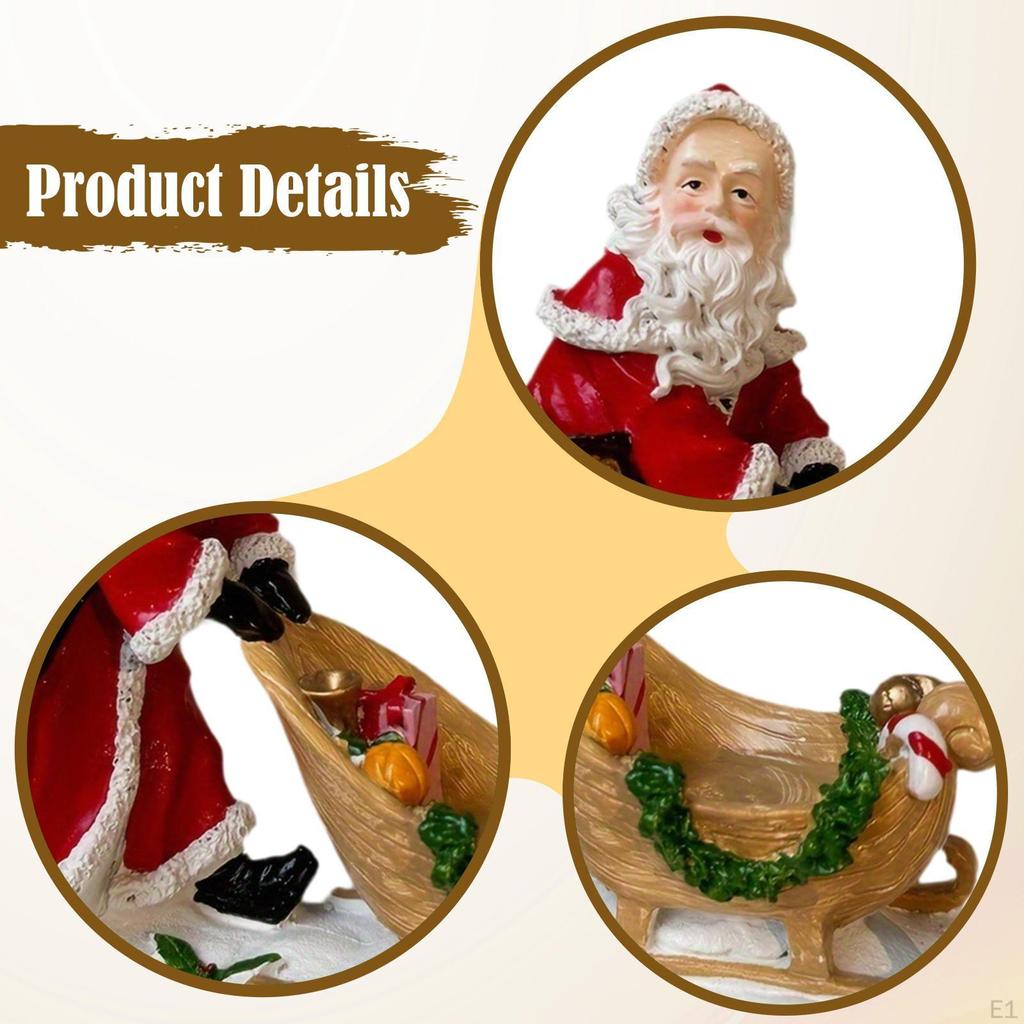 Santa Claus Figurine Sculpture Decorative Collectible Adornment Statue Ornament for Shop Entrance