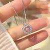 "Beating Heart" Sterling Silver Heart Necklace for Girls - Elegant Clavicle Chain Birthday Gift