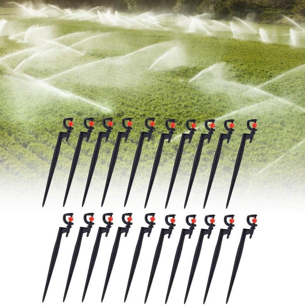 Drip Irrigation Emitters 10/20X Irrigation Drippers With Stake 360 Degree Rotating Watering System For Plant Courtyards Lawn