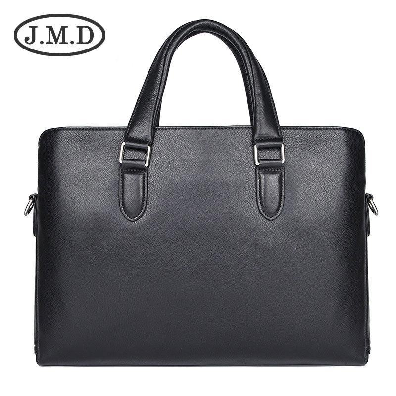 

Мужская сумка для компьютера 14 дюймов из натуральной кожи, деловой портфель высокого класса 7410 чёрный