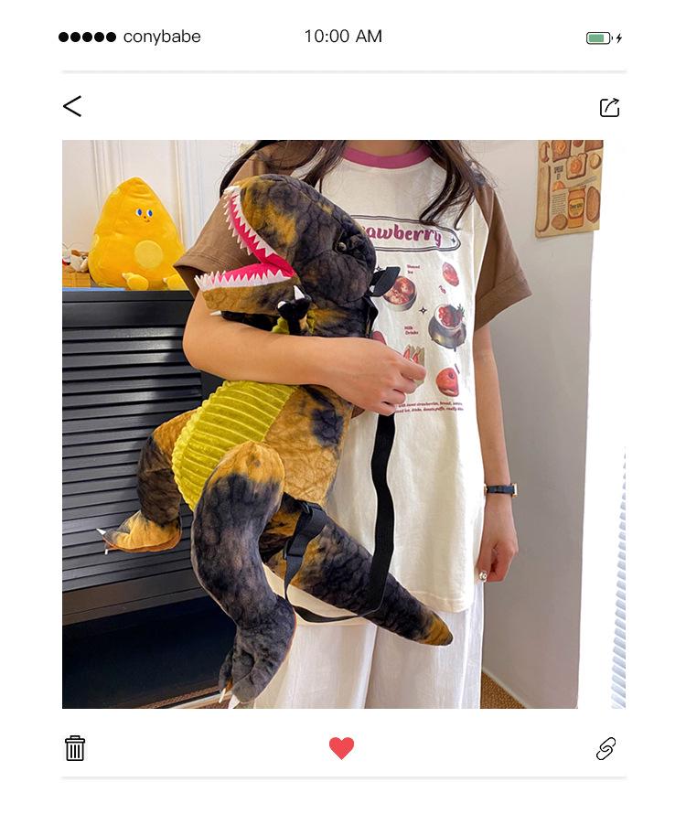 Winter Children's Dinosaur Plush Toy Bag - Tyrannosaurus & Triceratops Gift for Kids