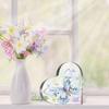 1pc Heart-Shaped Acrylic Memorial Plaque - 'Forever My Love, Forever My Angel' Bereavement Sympathy Gift with Blue and White Butterfly Design