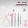 Red Nail Kit: Polishing Strips, Sponge Sander, Nail File, Scraper, Cuticle Scissors, Steel Pusher