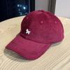 New letter-embroidered corduroy pony casual unisex spring and autumn soft-top baseball cap for outings, sun protection, and fashion
