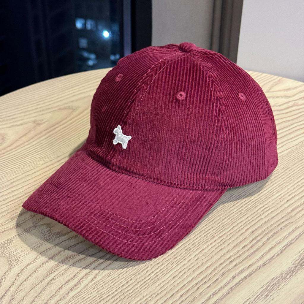 New letter-embroidered corduroy pony casual unisex spring and autumn soft-top baseball cap for outings, sun protection, and fashion