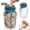 Gift for Kids Learning Finance Digital Coin Bank with Intelligent Counting, Safety Padlock ABS Transparent Savings Jar Coins Jar, Money Management Box