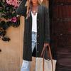2025 European Long Cable Knit Button-Up Cardigan Sweater for Autumn/Winter