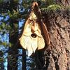 Birdhouse with Carved Hair Happy Spirit Synthetic Resin Human Face Bird Wire Hanger Nest Hand-Carved Ancient Tree Fairy