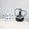 Nordic Black & White Polka Dot Flower Vase Resin Ornament for Home Decor