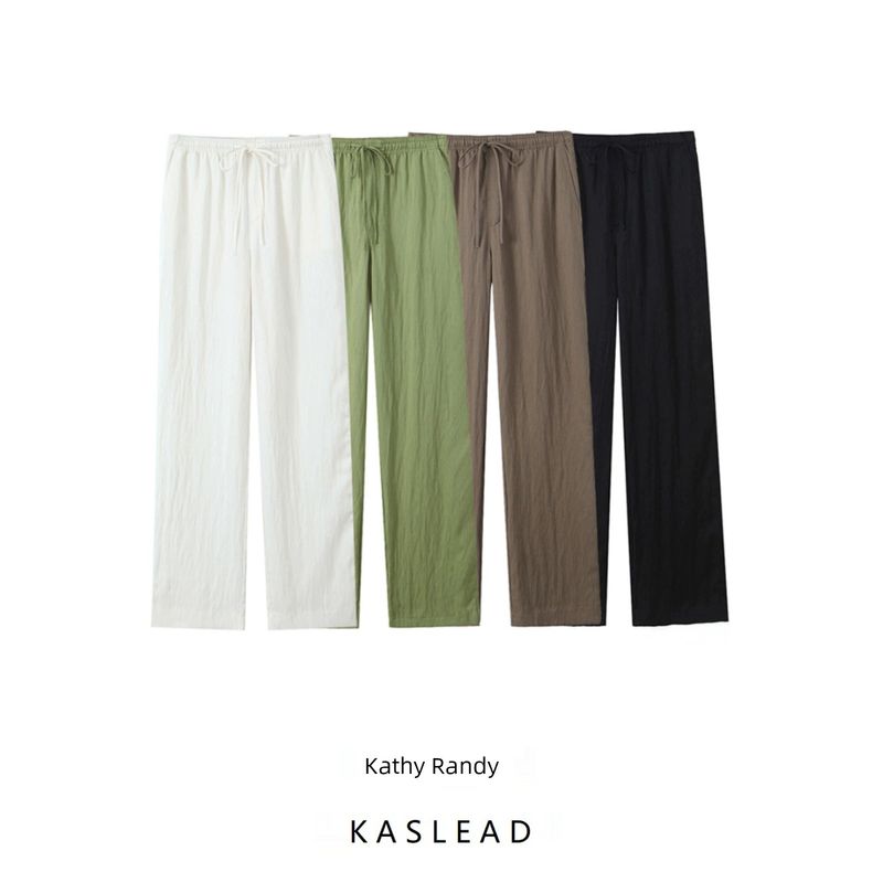 Kaslead Women's Clothing Fashion Casual Versatile Trousers