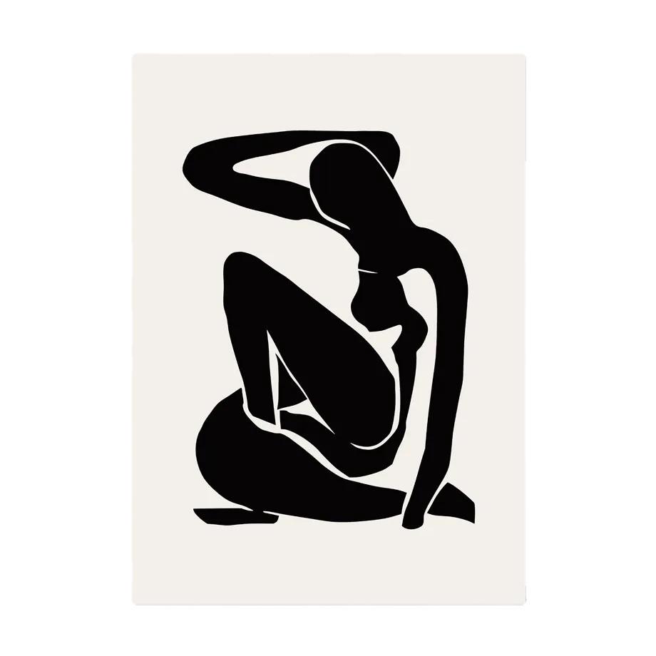 Black Abstract Matisse Coral Birds Leaves  Nude Wall Art Print Nordic Poster Canvas Painting Home Decor Pictures For Living Room