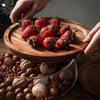 Contenedores creativos de vidrio para almacenar alimentos con tapa de madera, organizador de almacenamiento para cocina, bocadillos, frutas, dulces, nueces y artículos diversos