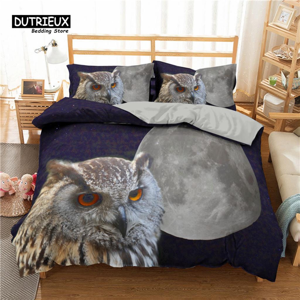Durable Lightweight Animals Cartoon Owl Butterfly Elephant 3D Print Turtle For Child Adults Polyester King Comforter