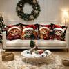 Christmas Cat Cartoon Pillow Cover, Festive Home Decor Pillowcase