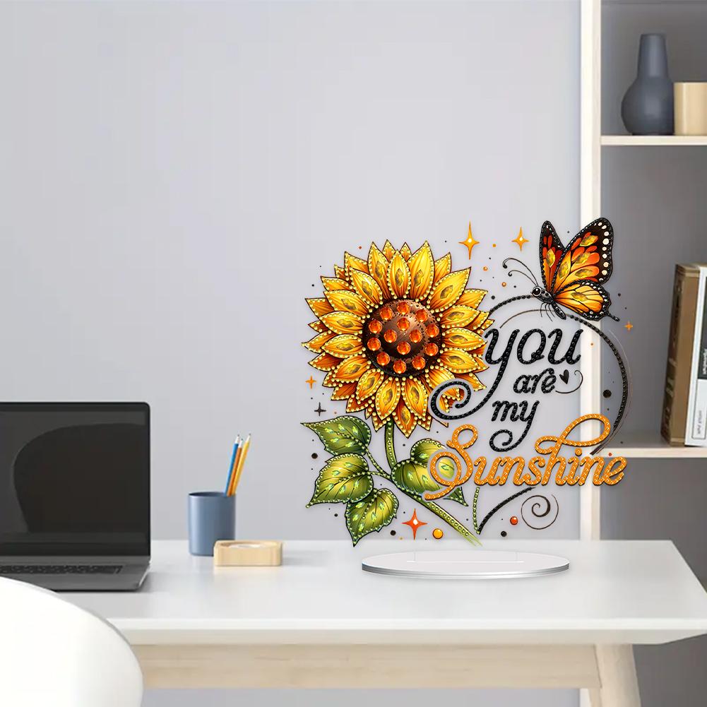 Special Shape Sunflower Moon Diamond Painting Desktop Ornaments Kit 5D DIY Diamond Art Tabletop Decorations Bedroom Table Decor