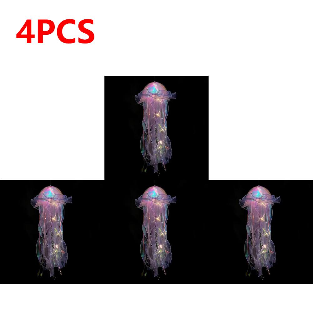 Gradient Jellyfish LED Night Light Handmade Pendant Lamp Colorful Hanging Light for Indoor Outdoor Garden Festival Decoration