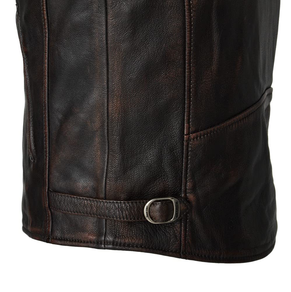 Honda Goatskin Size S Men's Double-Breasted Jacket, Brown, (0SYTZ-53E-TS)