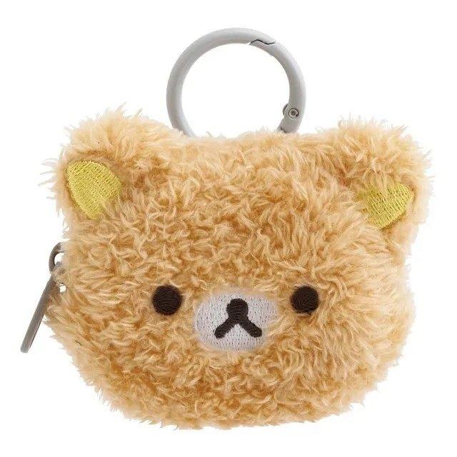 San-x Rilakkuma Fluffy Plush Coin Purse Earphone Pouch Kawaii Japanese Keychain Mini Wallet Cute Small For Girls Anime Lovers