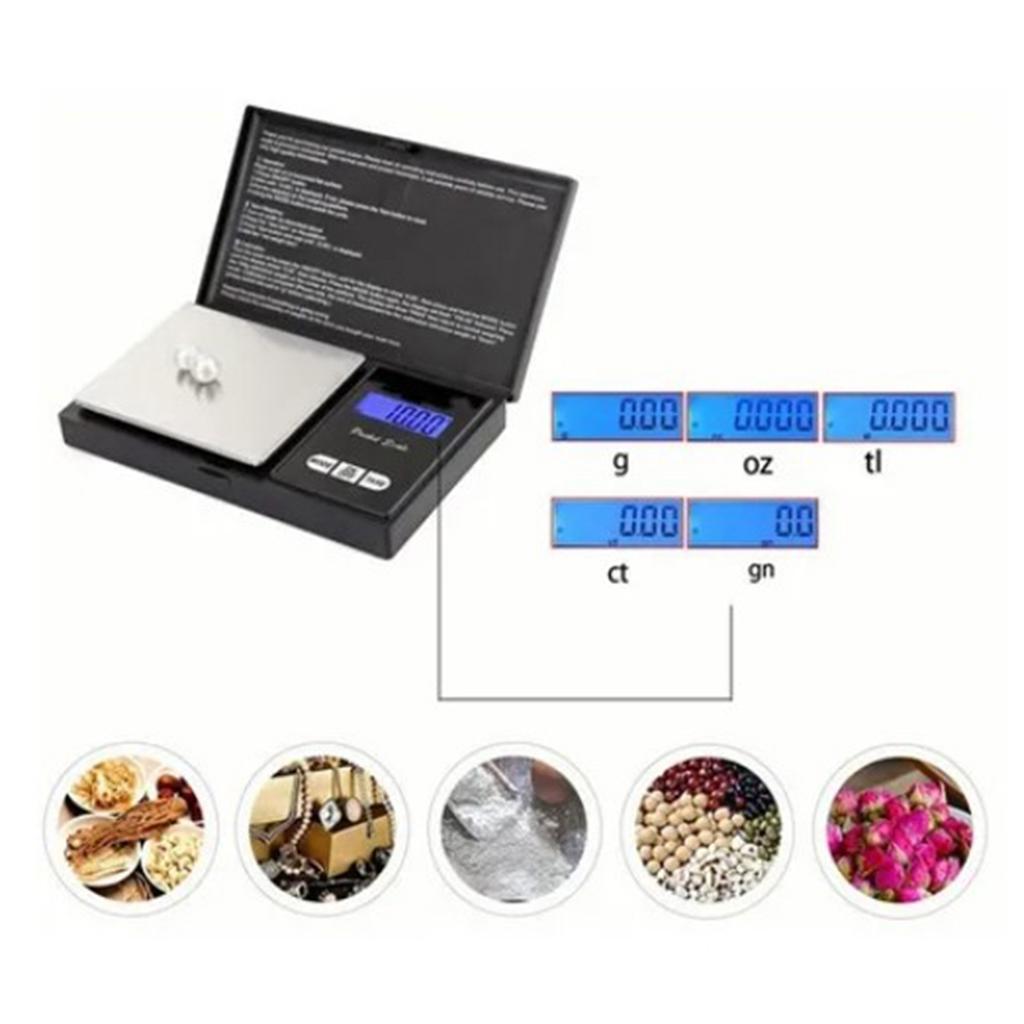 Digital Scale Backlit LCD Accurate Measurement Electronic Food Steelyard for Kitchen Jewelry 1000G