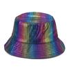 New European and American laser colorful bucket hat women's fashion versatile Internet celebrity basin hat men's casual sun hat