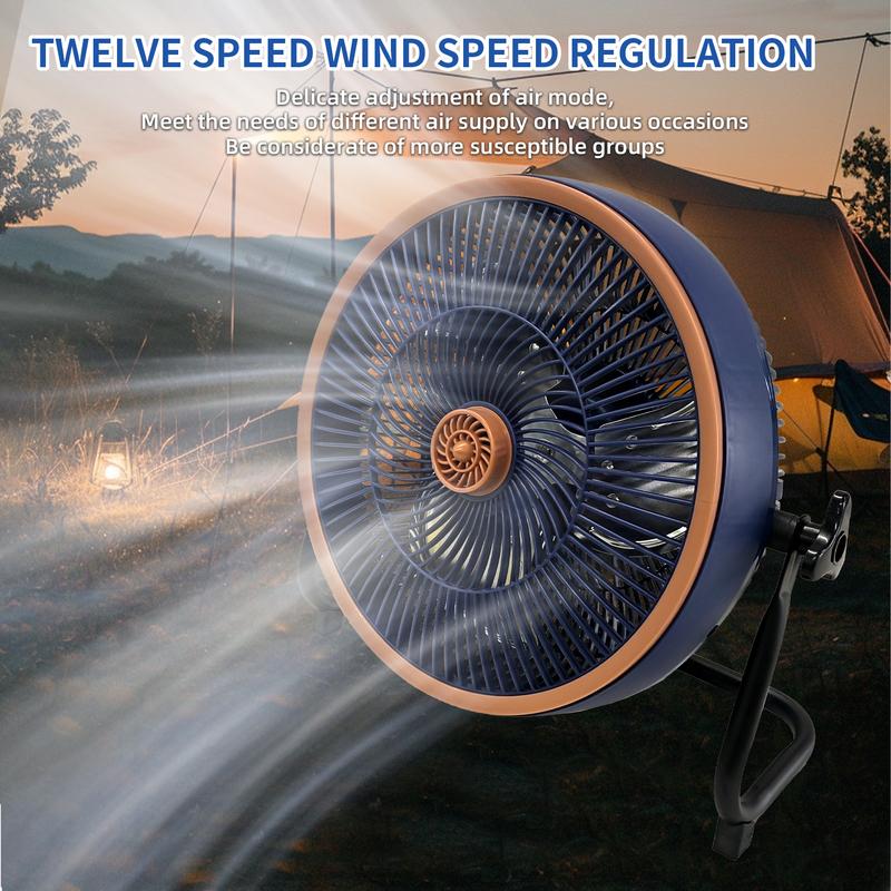 Portable Battery Operated Solar Fan Rechargeable for 6-24 Hours Use Ideal for Camping Patio Fishing with USB Output