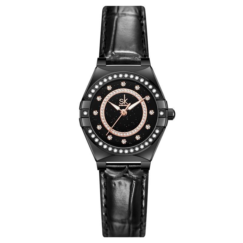 Ladies Watch Women S Business Diamond Star Watch Women S Belt Watch Waterproof Watch 0191