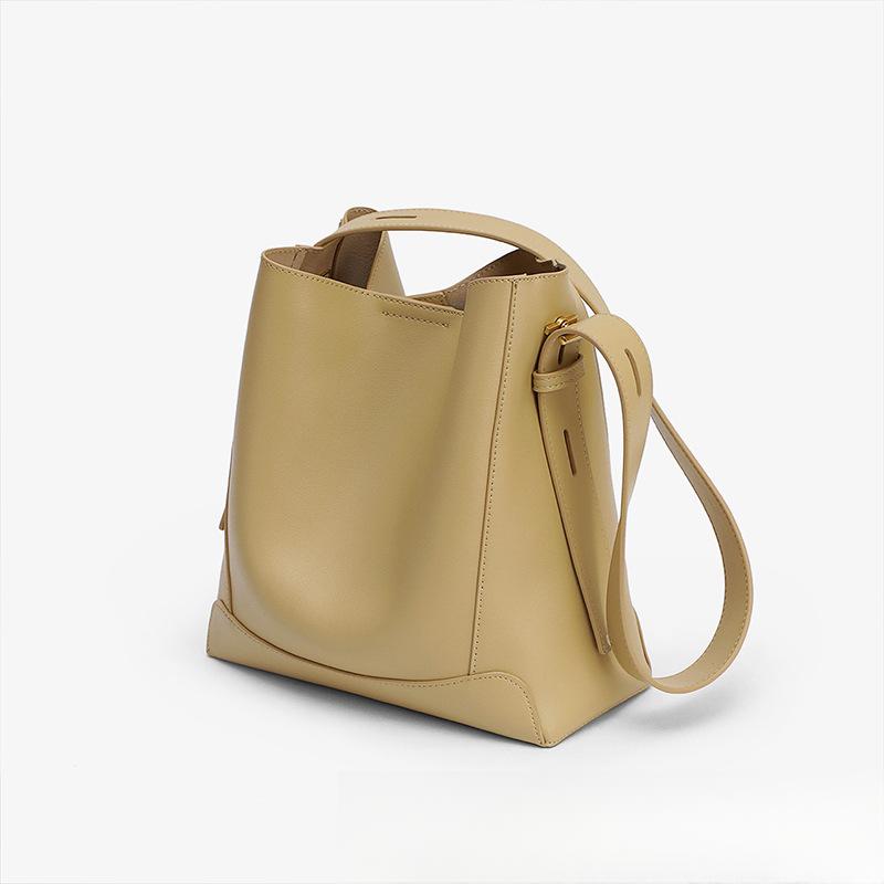 Large-capacity Bucket Leather Bag for Women, European and American Women's Bag, Single-shoulder Versatile Leather Crossbody Bag