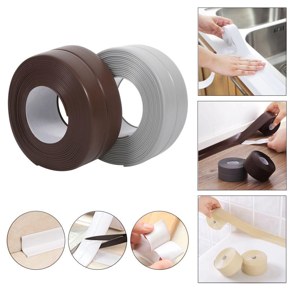 

3.2m Self Adhesive Toilet Kitchen Wall Corner Sink Edge Seal Tape Sealing Strip бежевий
