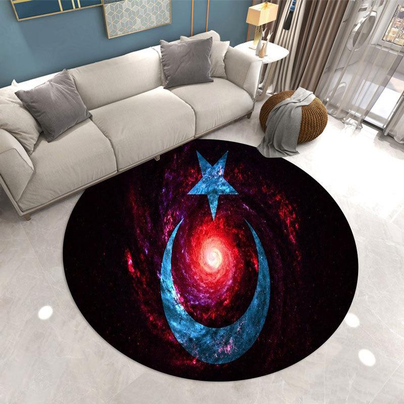 Star universe round carpet living room bedroom room stepping carpet romantic star soft carpet