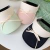 Wide Brim Bow Sun Hat Anti-UV Bowknot Visor Cap Simple Empty Top Cap  Holiday