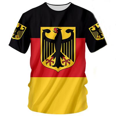 Germany National Flag Pattern Men's T Shirt Summer Breathable Material Quick Dry Tees Fashion Round Neck Oversized Short Sleeve