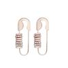 Copper Fashionable Zircon Studded Earrings Trendy Ol Look For Women 2024