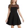 Girls' Summer Mesh Dress Color Party Dress