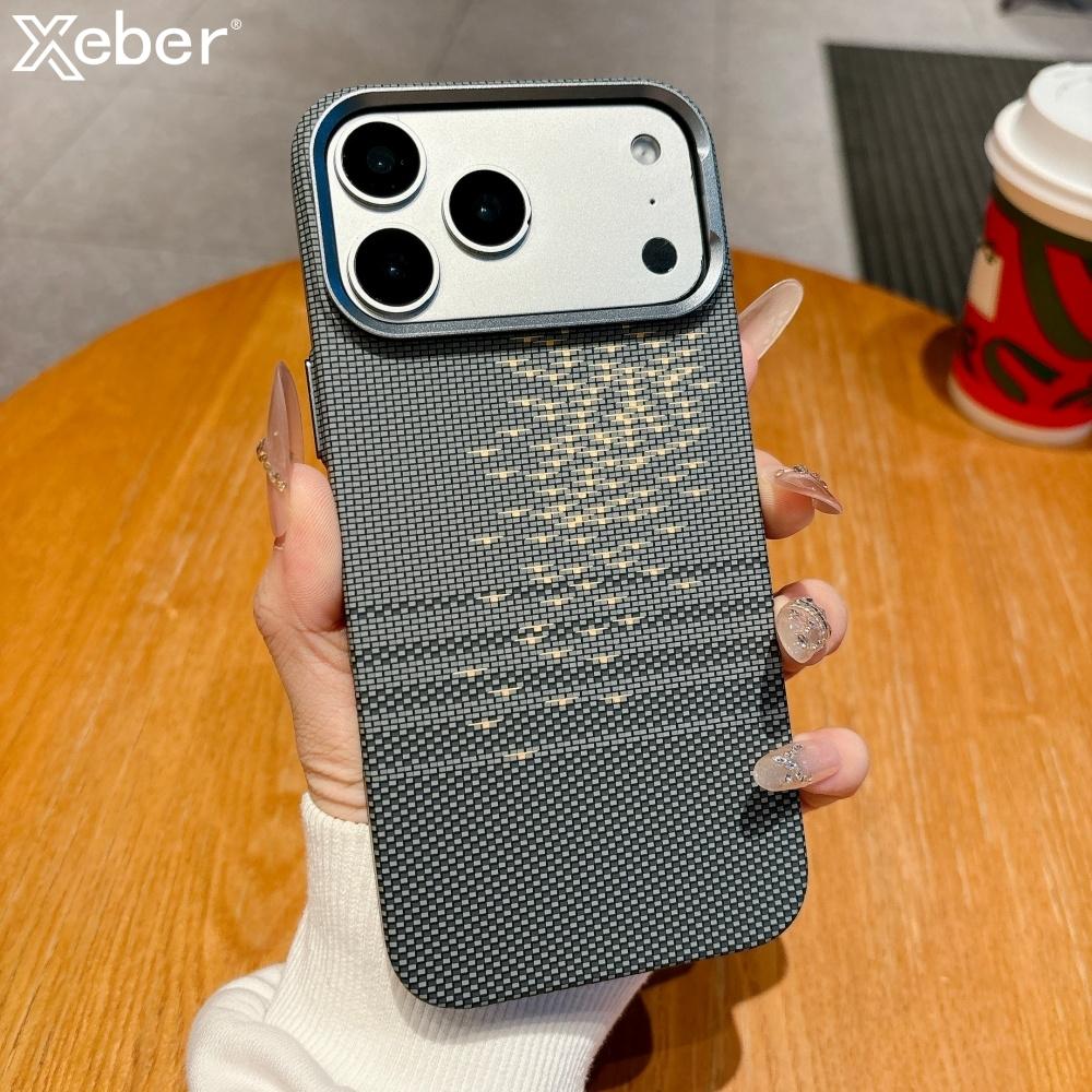 Luxury Kevlar Carbon Fibre Magnetic Wireless Charging For Magsafe Case For iPhone 17 Pro Max 16 15 Shockproof Hard PC Back Cover