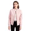 Giacca da donna alla moda casual autunno inverno tinta unita stampa manica lunga colletto alla coreana camicette e camicie