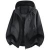 Mens Hooded Casual Workwear Jacket Lightweight Outdoor Streetwear Loose Fit