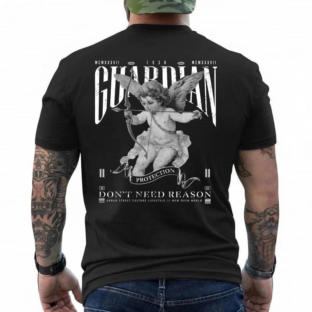 Guardian Angel T-Shirt Cupid Protection Gothic Streetwear Graphic Tee M