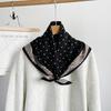 Fashion versatile herringbone pattern cotton and linen silk scarf high-end chain printing square scarf decorative scarf women's scarf