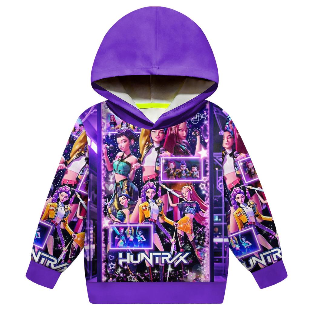 Dziecięca bluza z kapturem, luźna, z długim rękawem i sznurkiem