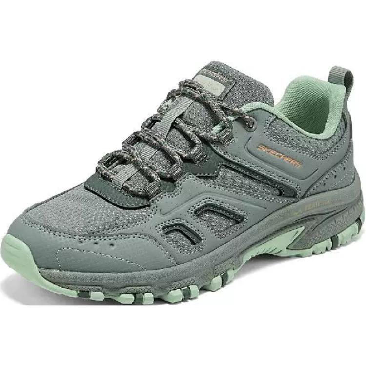 Skechers Outdoor Comfortable Versatile Breathable Support Balance Low-Top Hiking Shoes Women Hiking Shoes Gray Green 180022-OLV