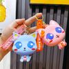 Cute Silicone Mini Coin Purse Adorable Cat Keychain Accessory For Gifts And Parties