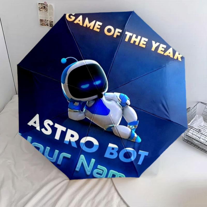 1 PC Automatic Folding Umbrella - ASTRO BOT Custom Name Pattern, Portable & Foldable Design with 8 Ribs, Christmas Birthday Gifts