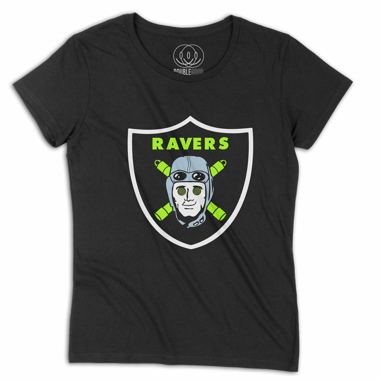 Ravers Logo Rave EDM Acid House Music Techno Womens T Shirt M