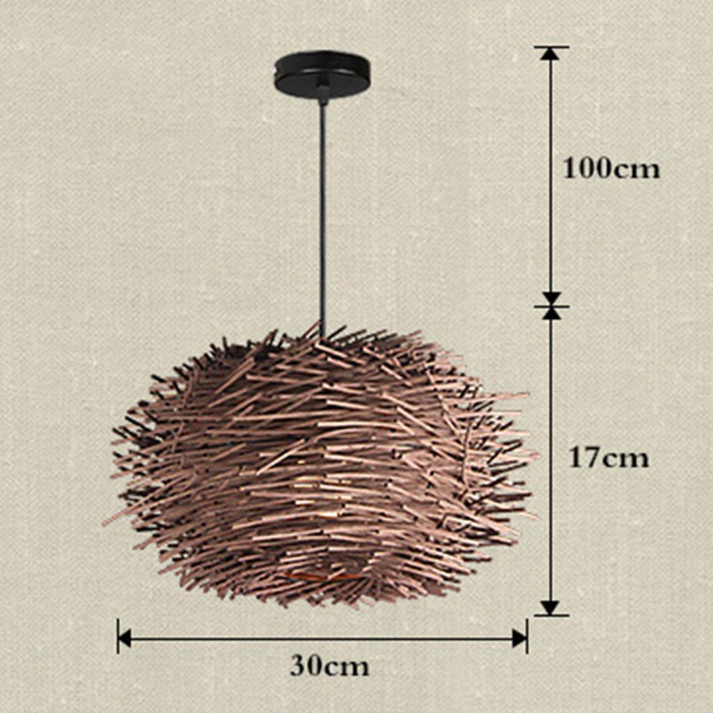 Elegant Rattan Ceiling Pendant Light Fixtures Bird Nest Chandeliers